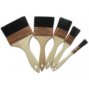 Cheer1212 Paint Brush Wooden Handle Natural Black Bristle